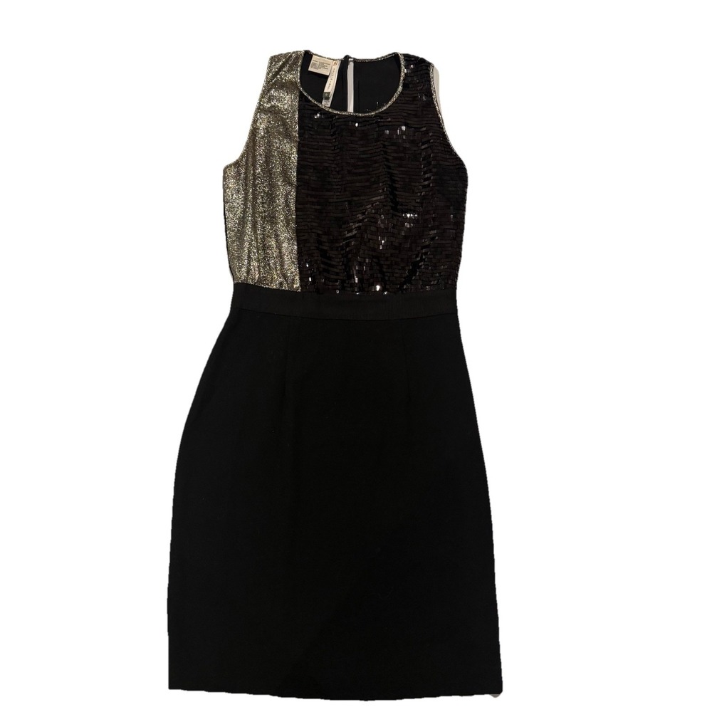 Sachin Babi Black Sequin Silver Sleeveless Mini Dress Sz 0